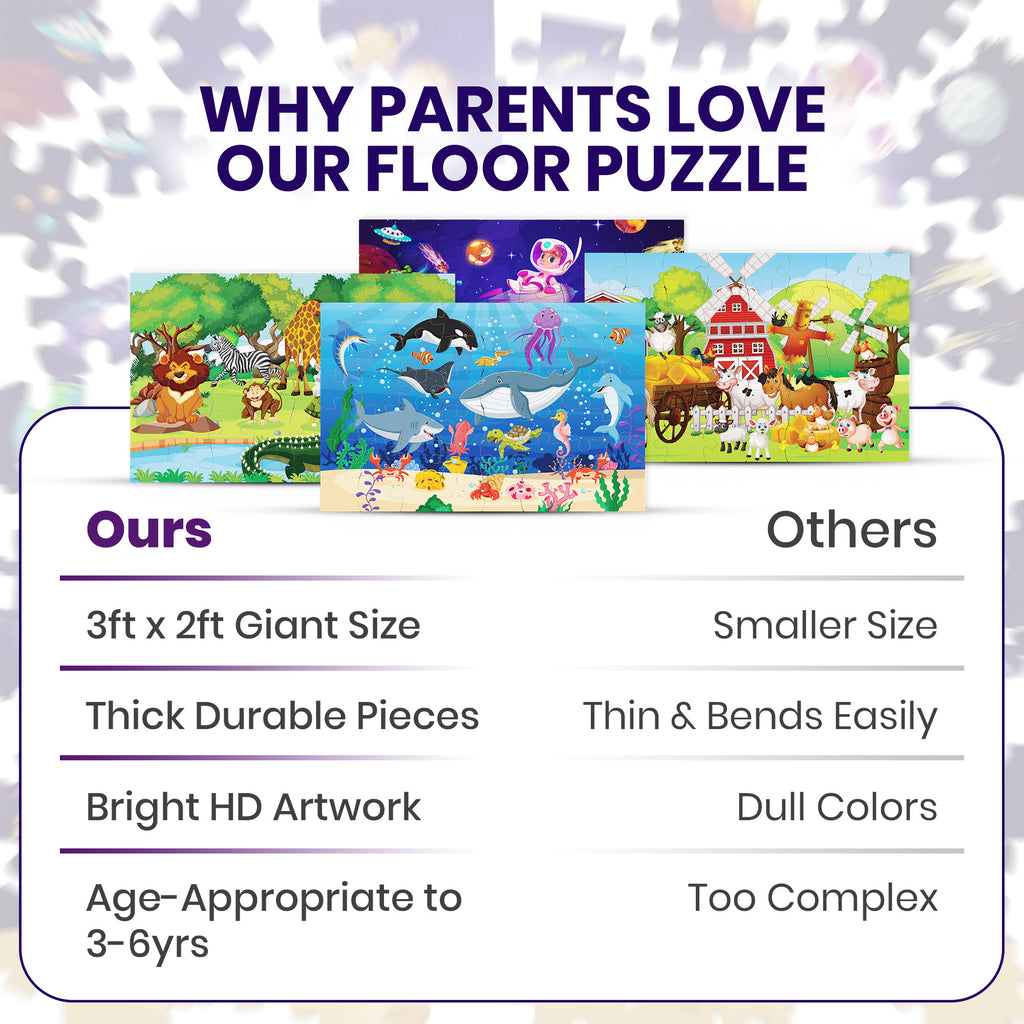 Space Jumbo Floor Puzzle 48-Piece for Kids Ages 3-8 years